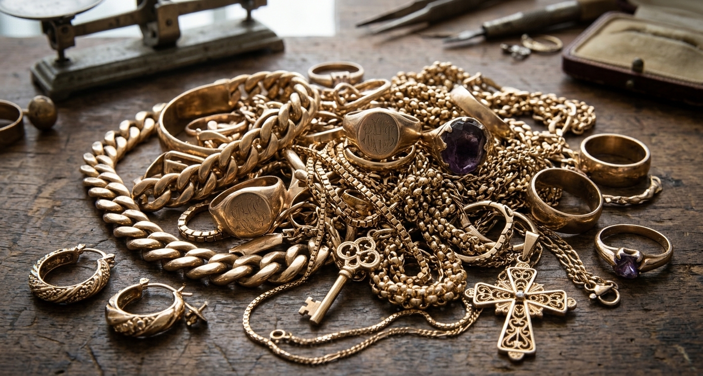 Gold jewelry collection